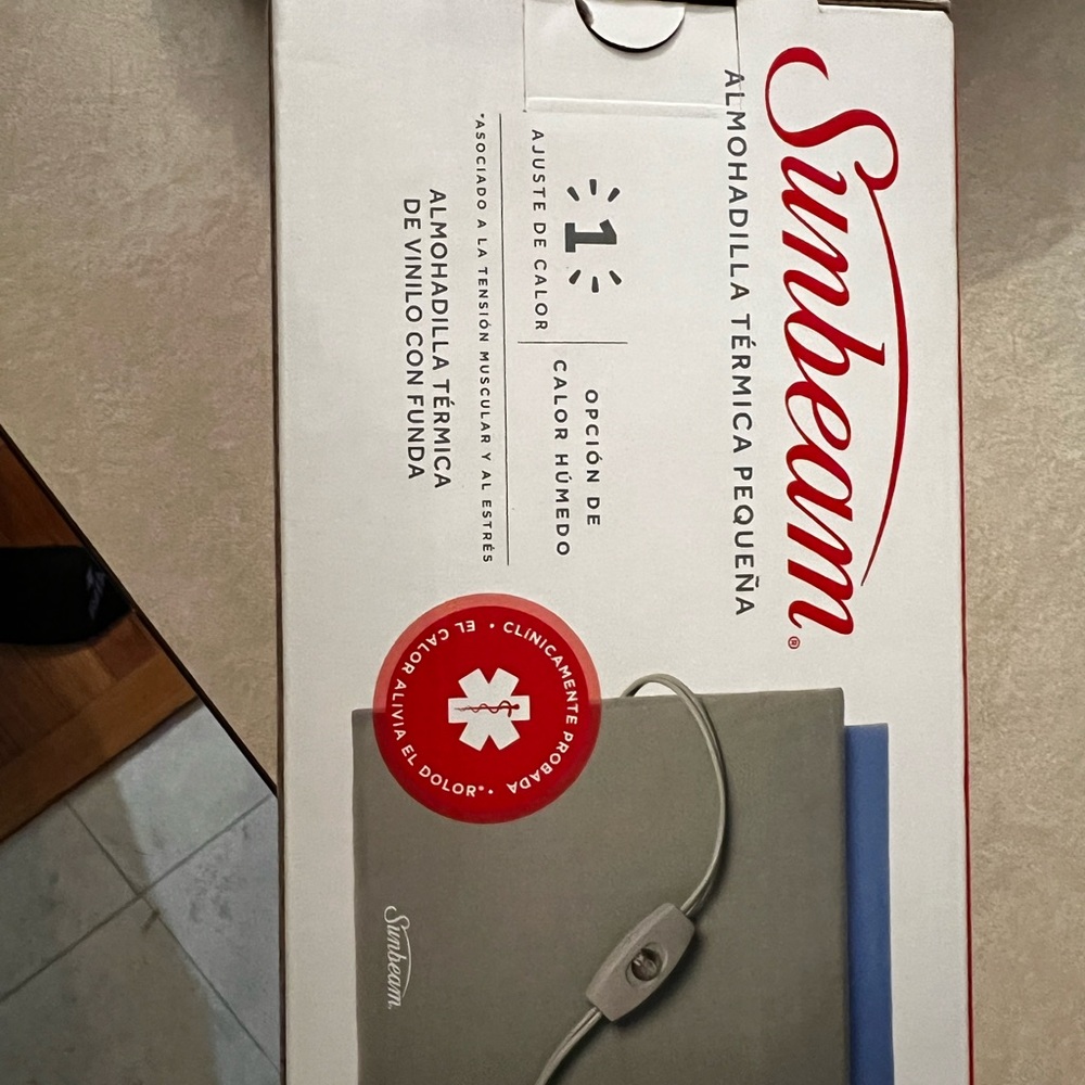 Sunbeam Gray and Blue Heating Pad New